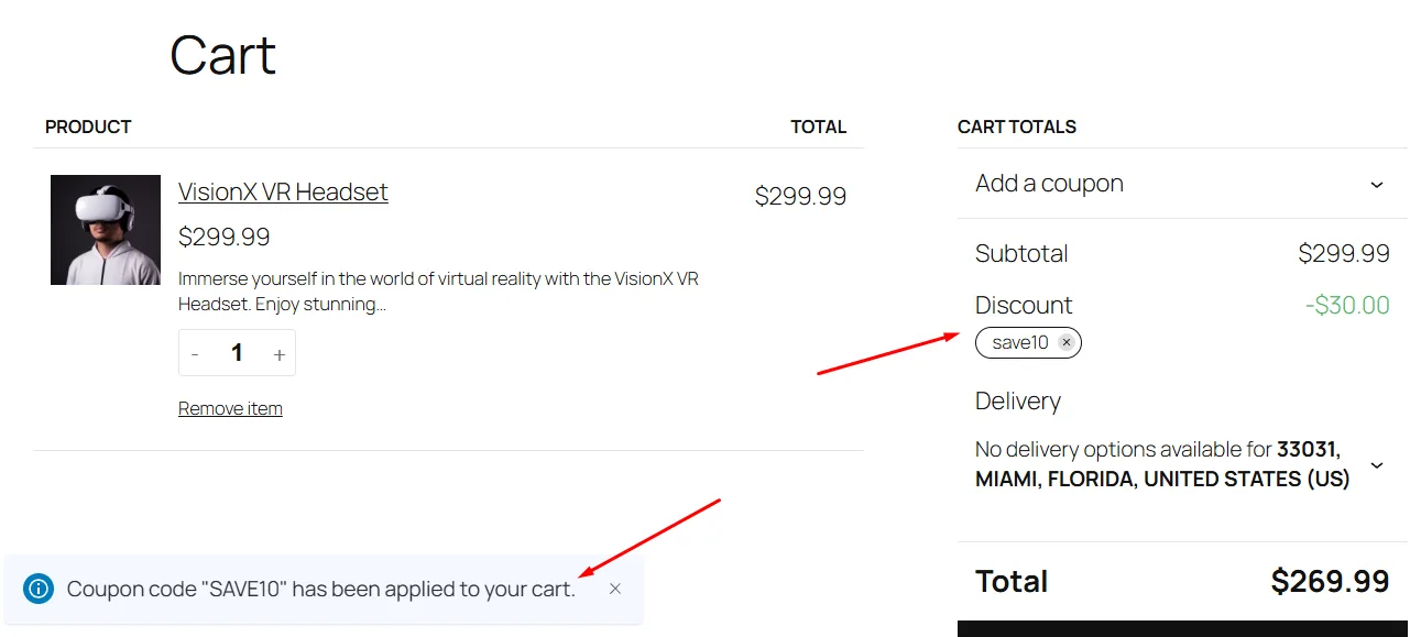 WooCommerce cart discounts code