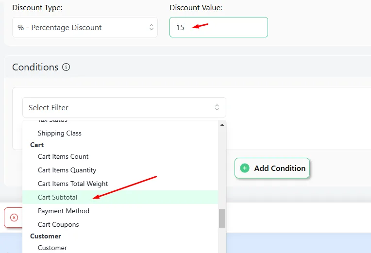 cart subtotal
