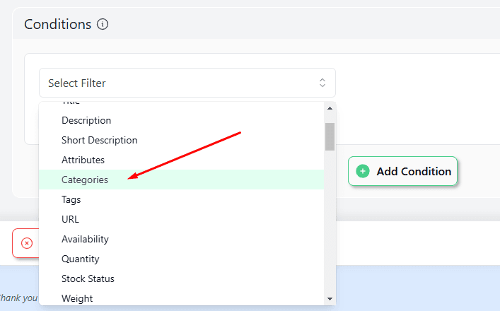 categories select