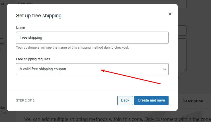 WooCommerce free shipping discount