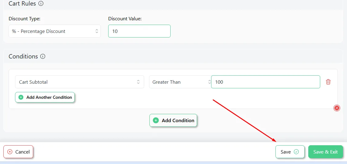 save WooCommerce cart discounts