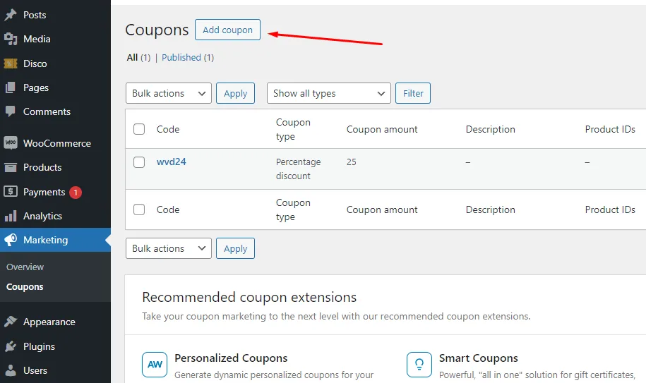 create coupon