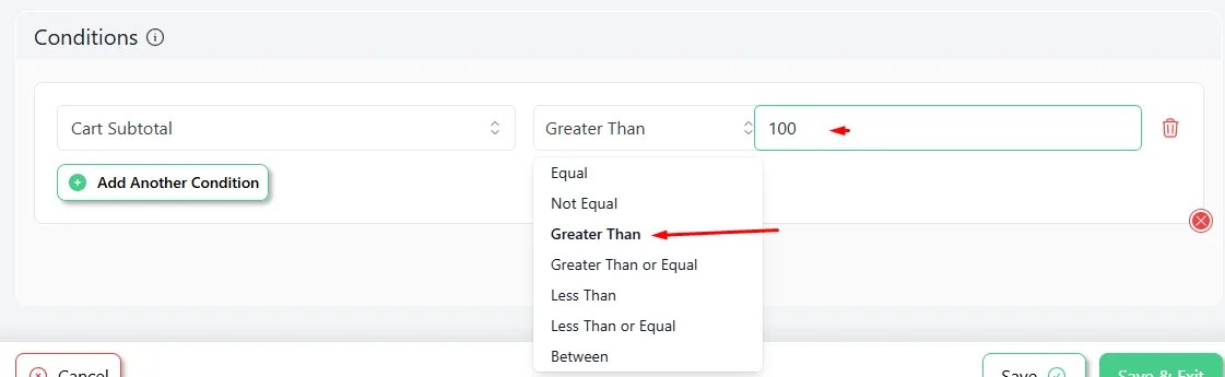 greater than