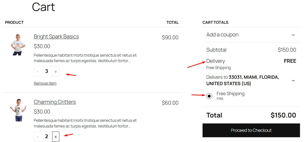WooCommerce free shipping discount
