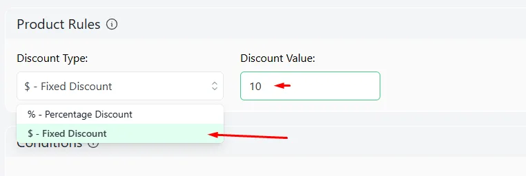 set value