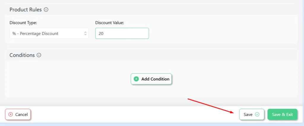Save discount