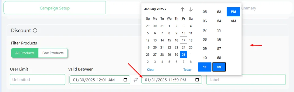 end date