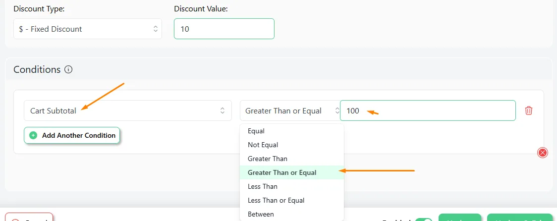 cart subtotal