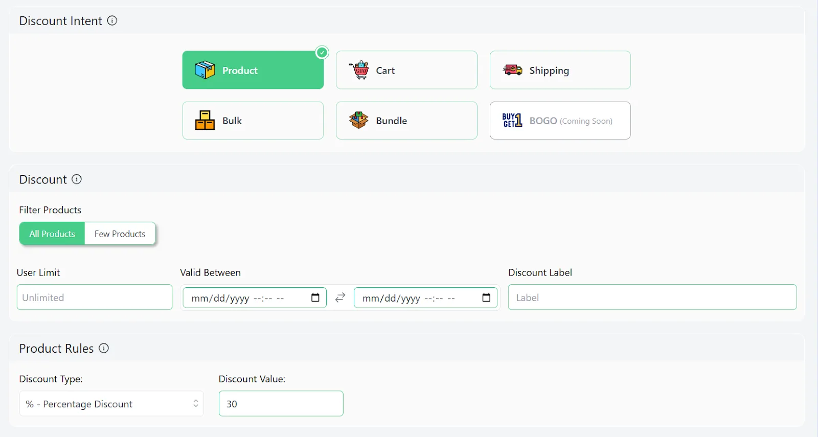 user role discount