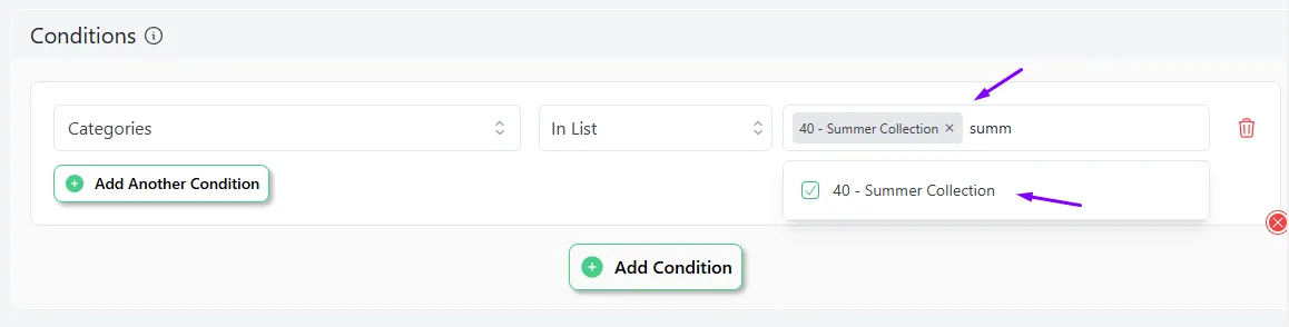 set condition