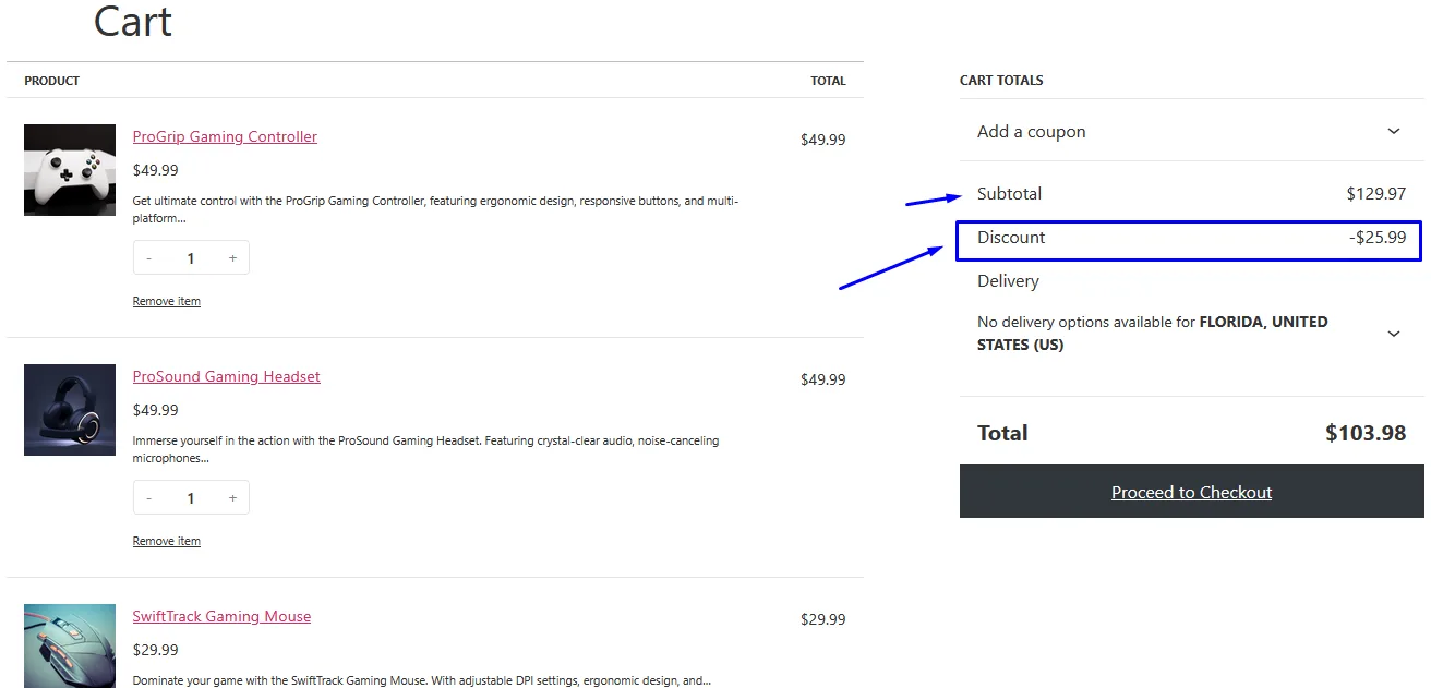 cart based discount