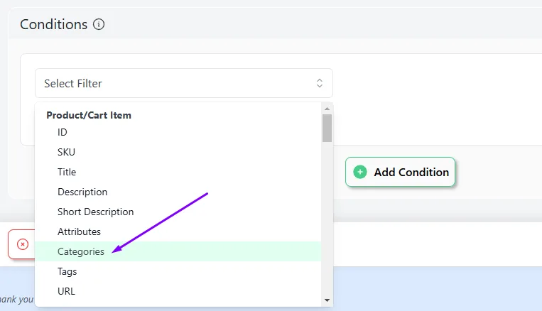 condition filter