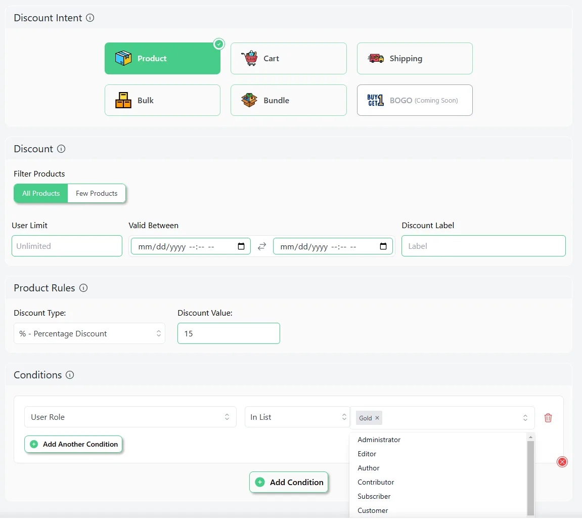 how to apply discounts to WooCommerce product prices