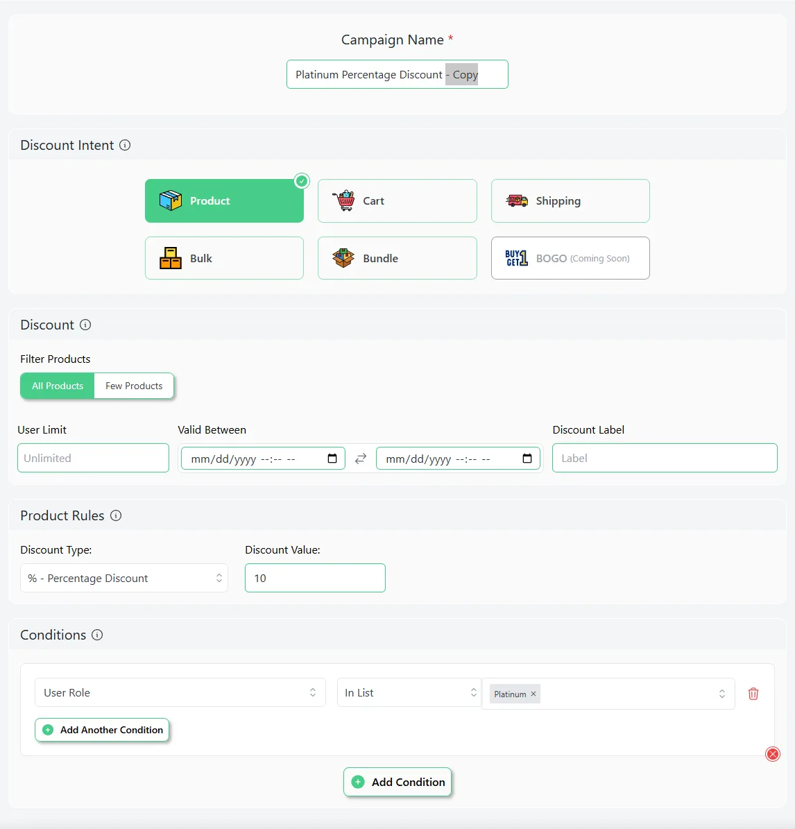 WooCommerce Percentage Discount