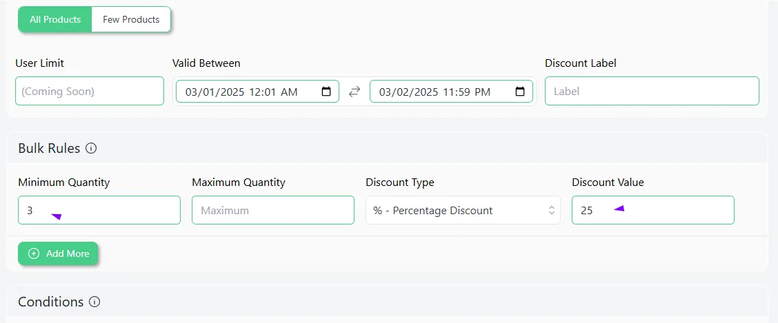 set value