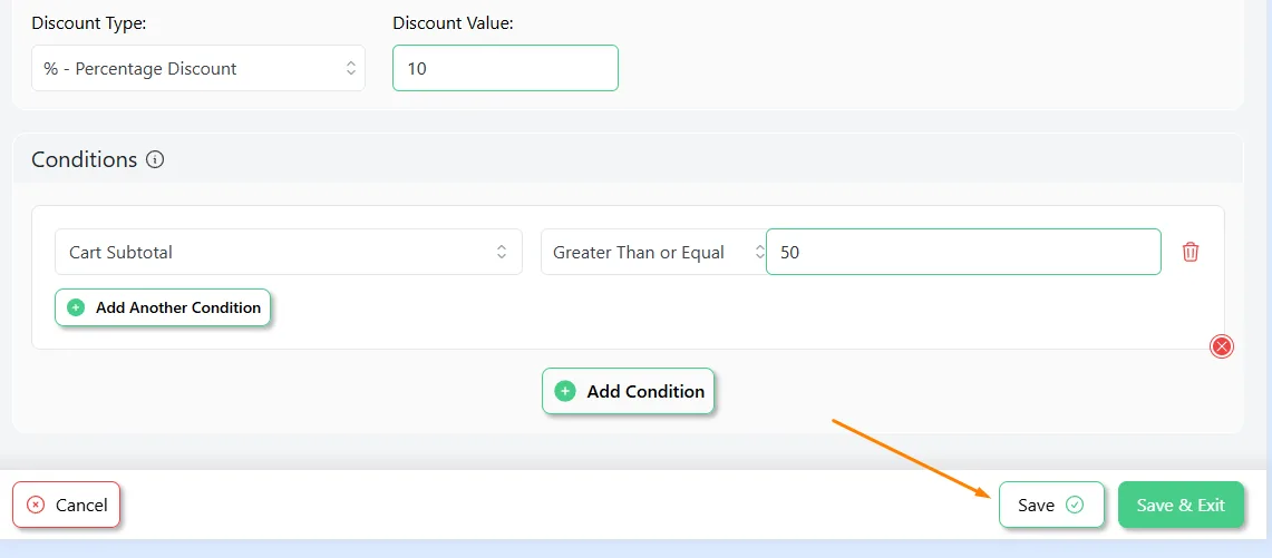 save WooCommerce Conditional Discounts