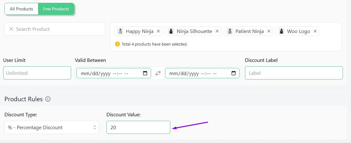 set value