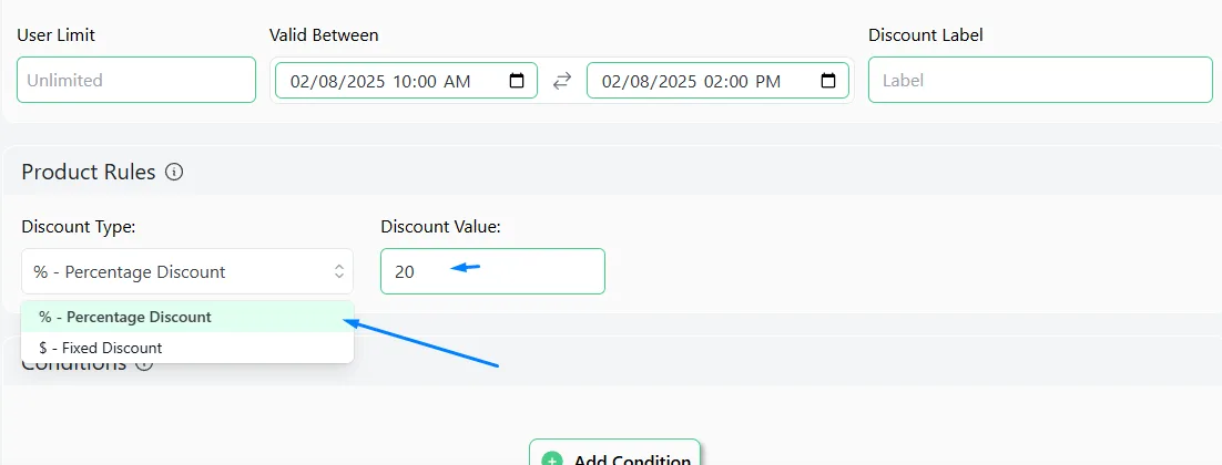 set value