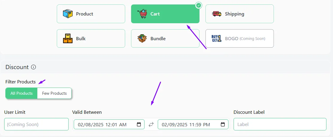 cart discount