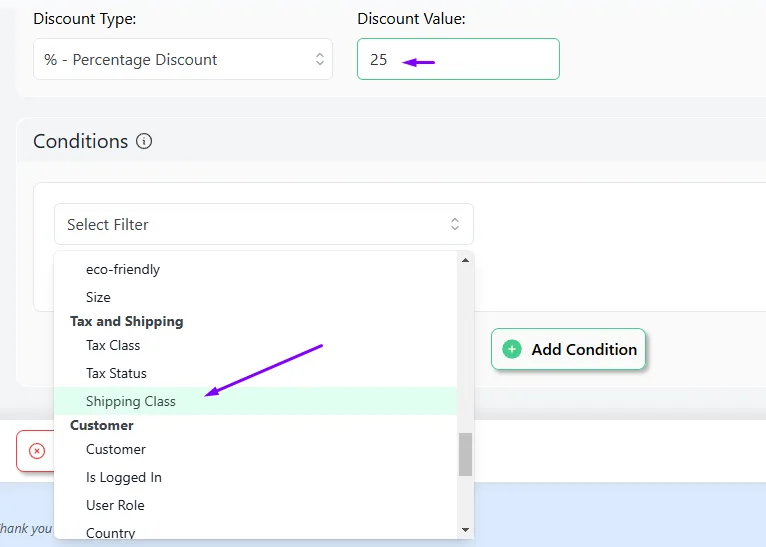 set value