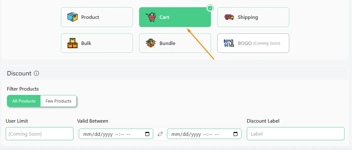 cart discount