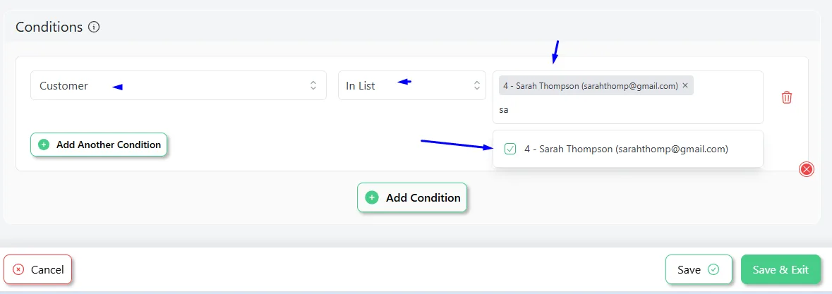 set condition