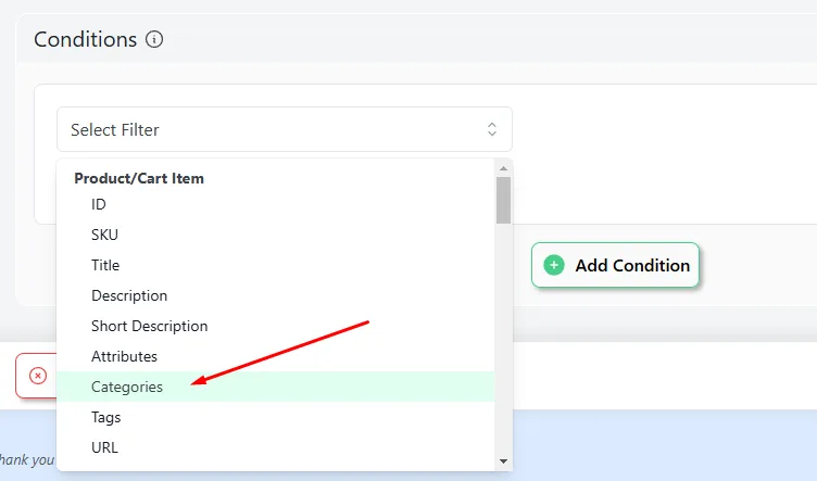 categories select