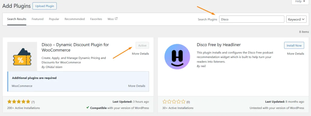Install disco plugin