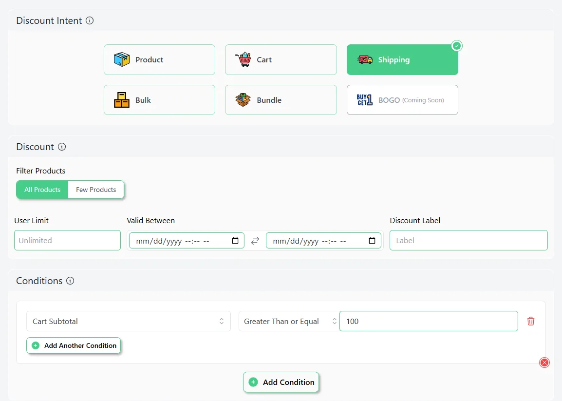 How to make shipping free after amount added in WooCommerce