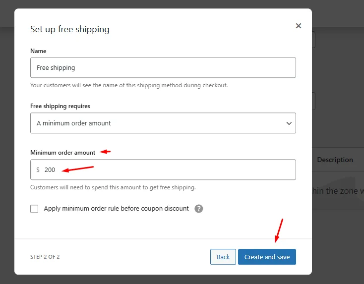 How to make shipping free after amount added in WooCommerce