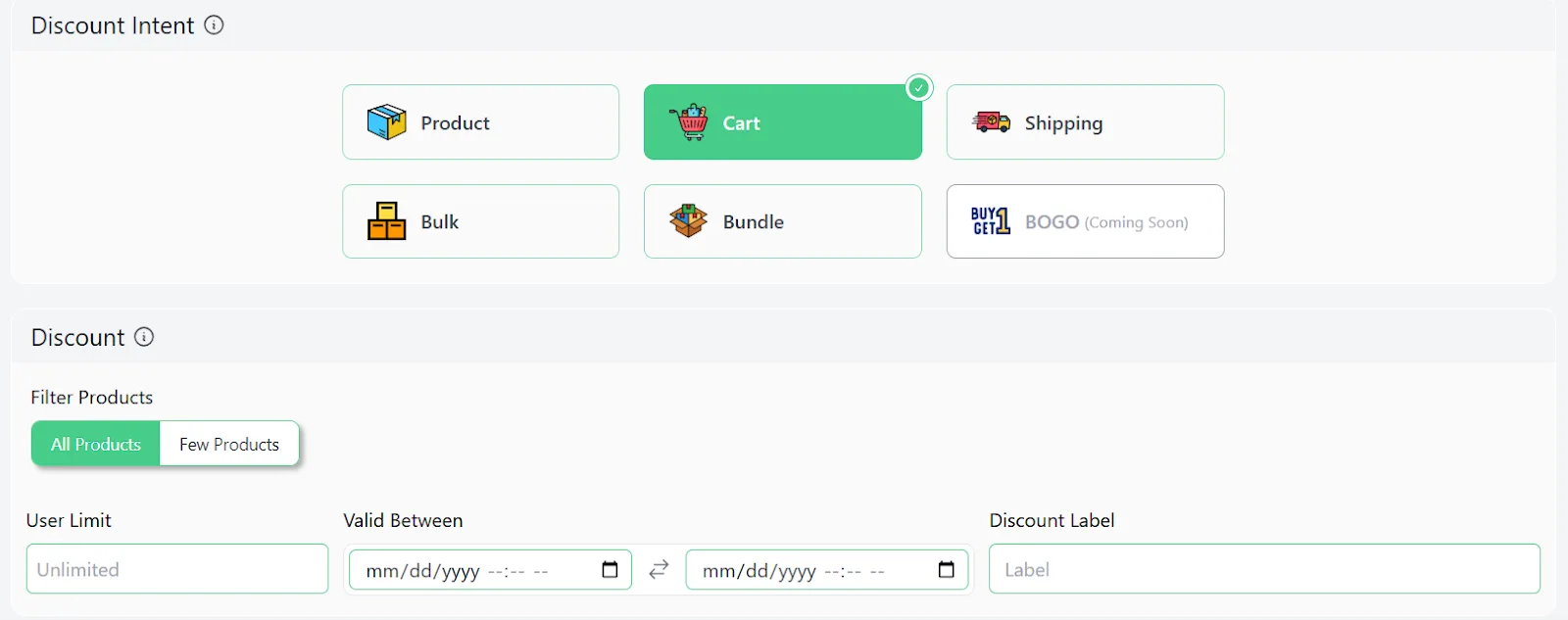 cart discount