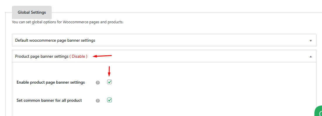 enable product page banner
