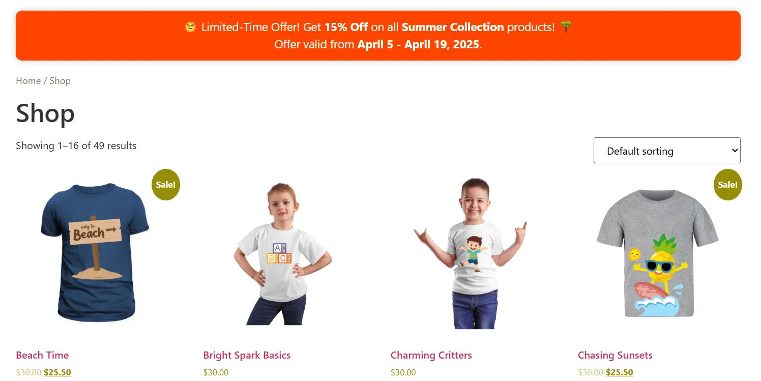 How to display a discount banner on your WooCommerce shop