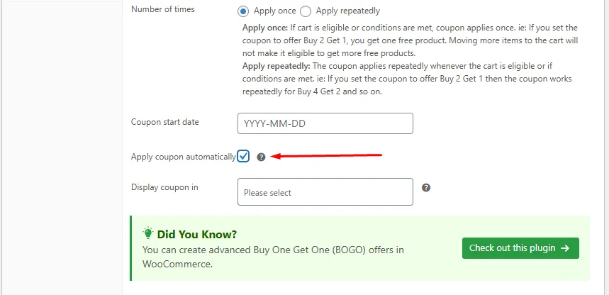 auto apply coupon