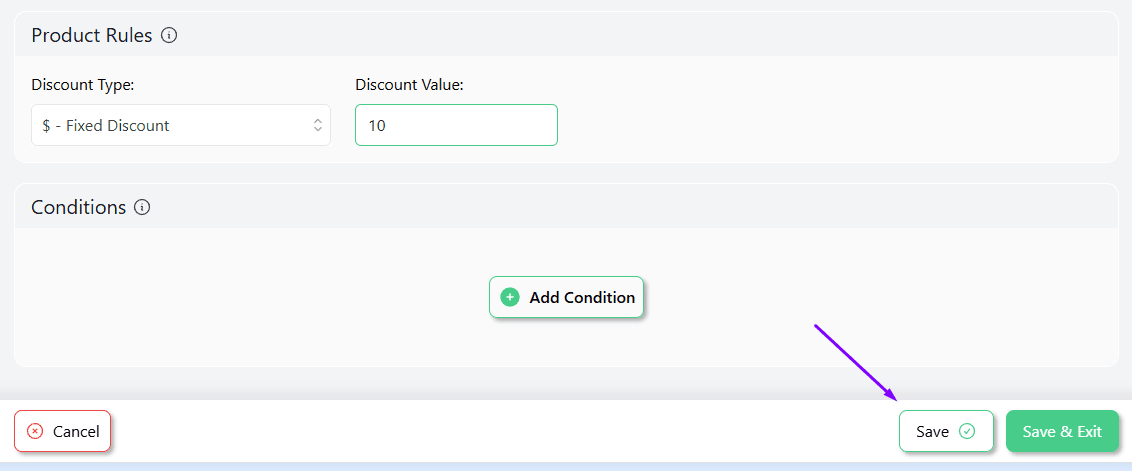 save WooCommerce fixed product discount