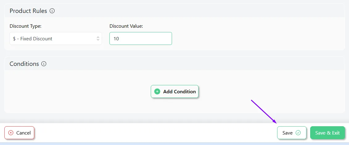 save WooCommerce fixed product discount