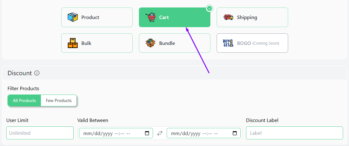 cart discount