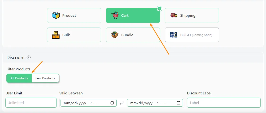 cart discount