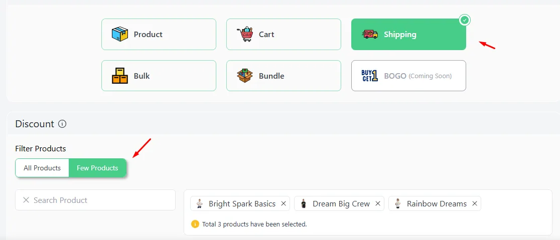 few products