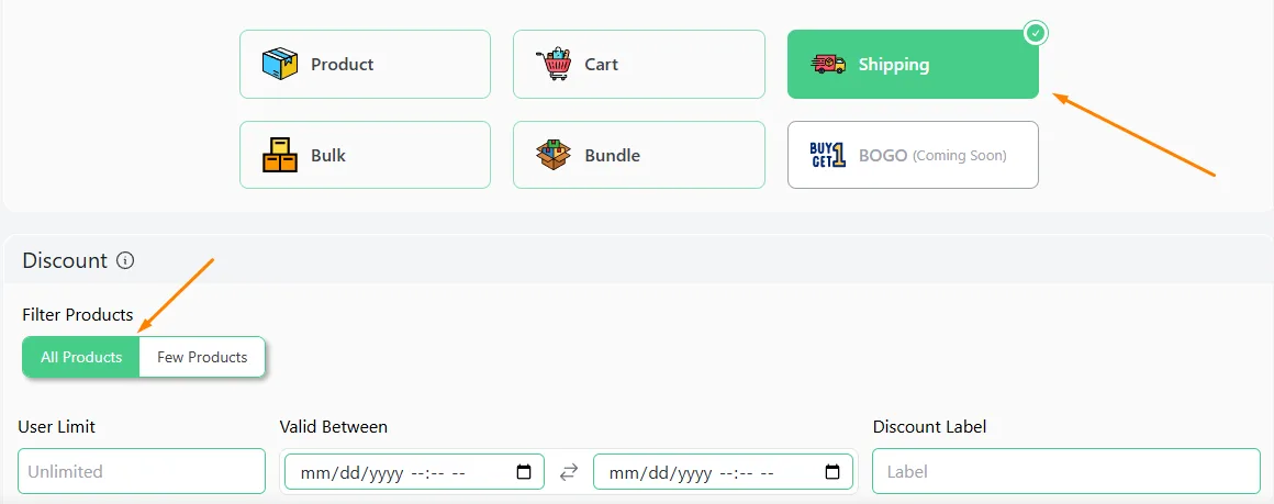 shipping discount