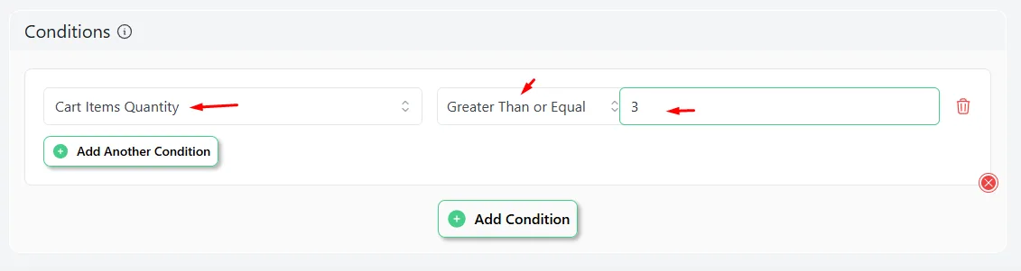 cart items quantity