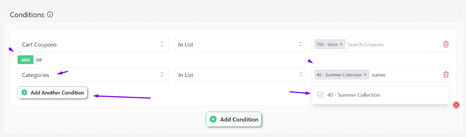 set condition
