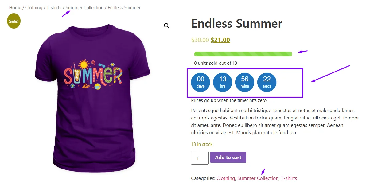 how to add countdown timers for WooCommerce sales