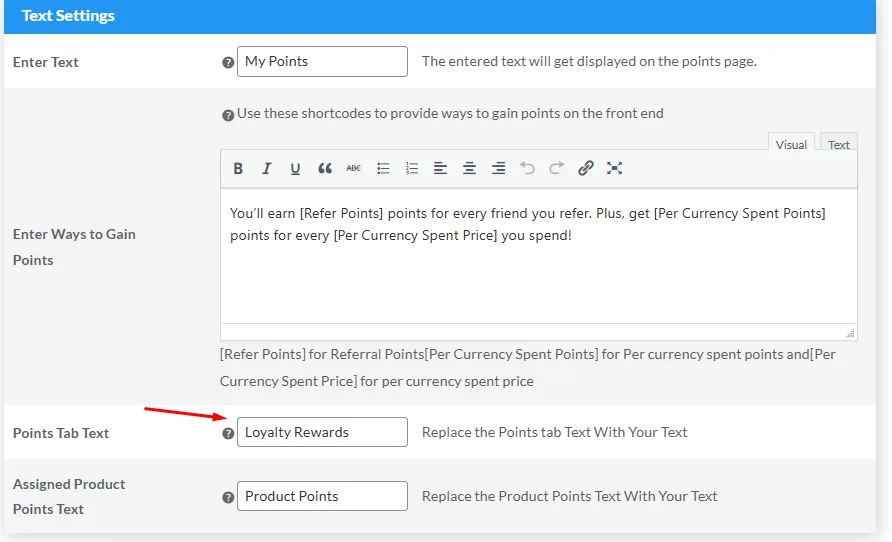 custom text