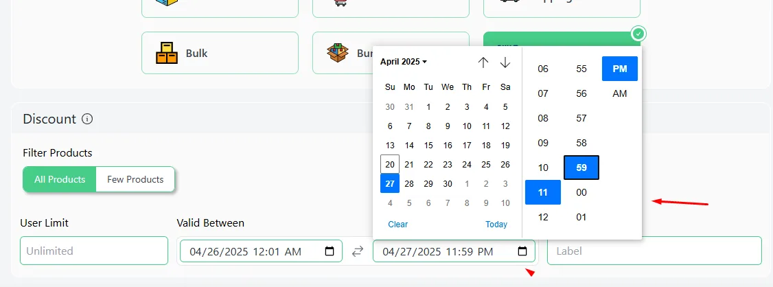 set end date