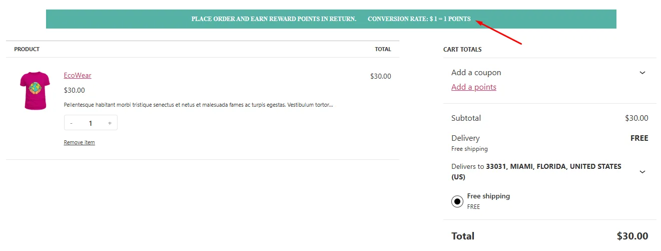 earn points on purchase