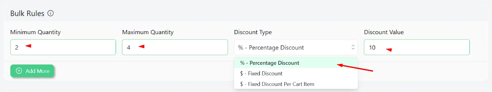 percentage discount