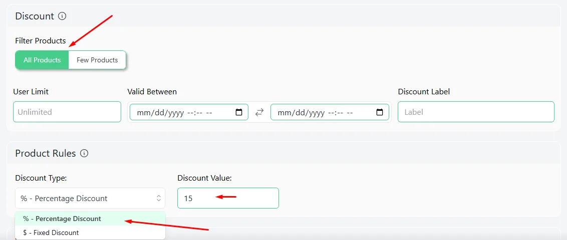 set value