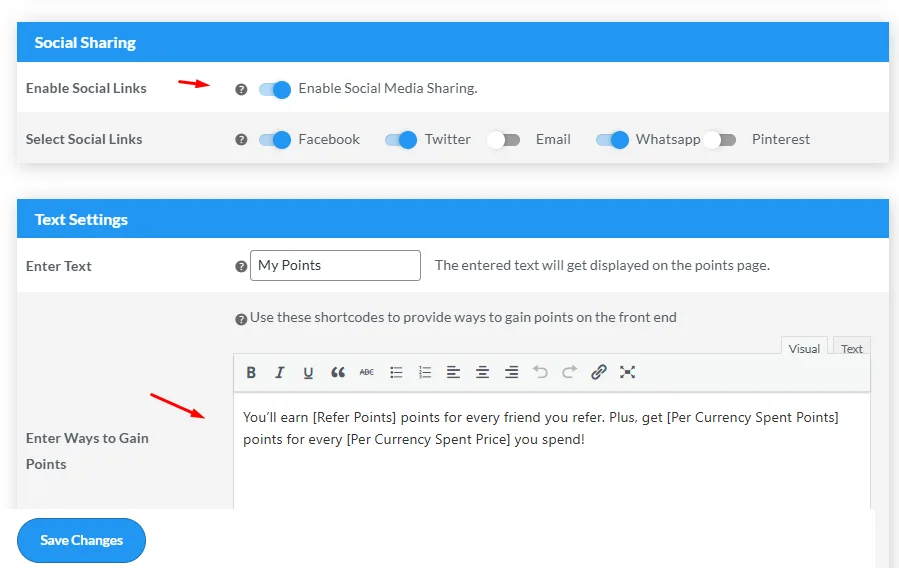 enable social links