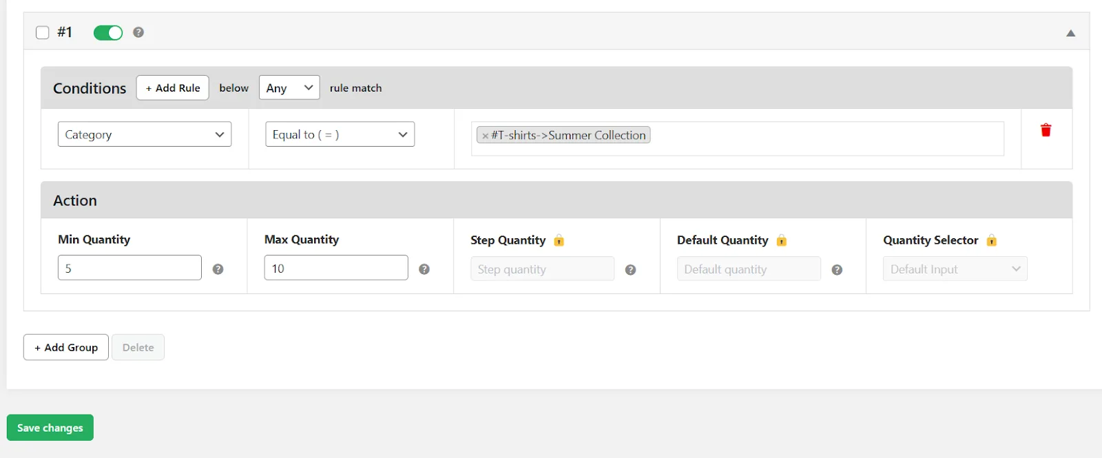 how to set up minimum order quantity in WooCommerce